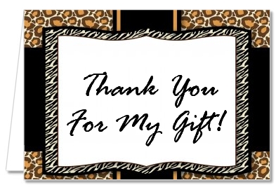 Leopard & Zebra Print - Birthday Party Thank You Cards