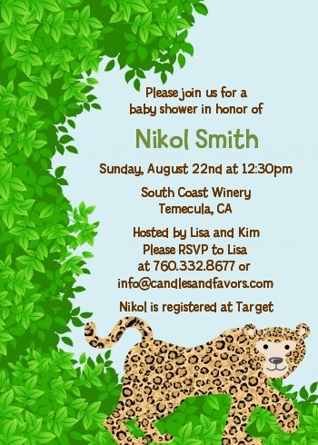 Leopard - Baby Shower Invitations