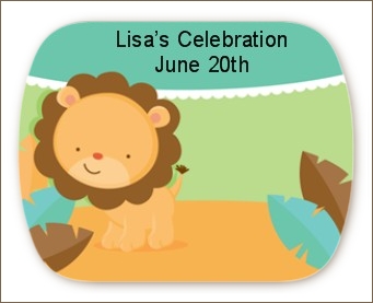 Lion | Leo Horoscope - Personalized Baby Shower Rounded Corner Stickers