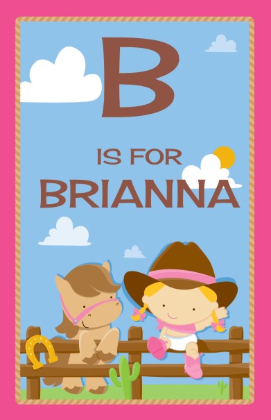 Little Cowgirl - Personalized Baby Shower Nursery Wall Art