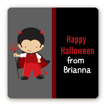 Little Devil - Square Personalized Halloween Sticker Labels