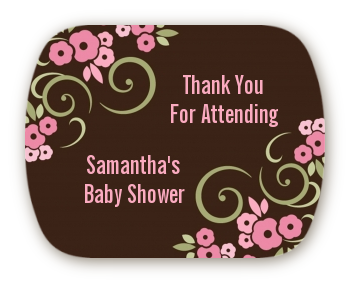 Little Girl Outfit - Personalized Baby Shower Rounded Corner Stickers