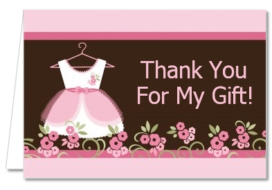 Little Girl Outfit - Baby Shower Thank You Cards