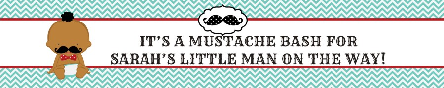  Little Man Mustache - Personalized Baby Shower Banners Caucasian