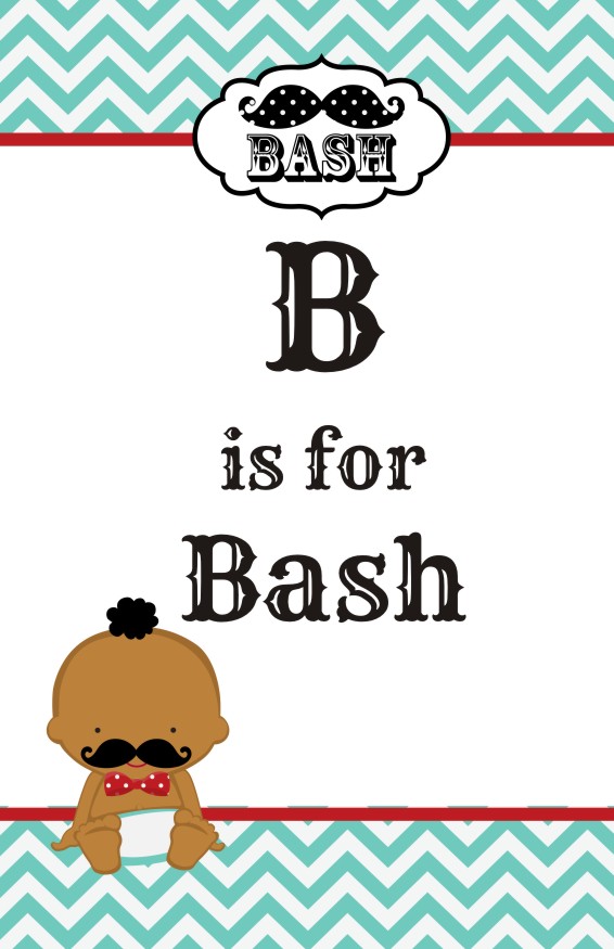  Little Man Mustache - Personalized Baby Shower Nursery Wall Art Caucasian