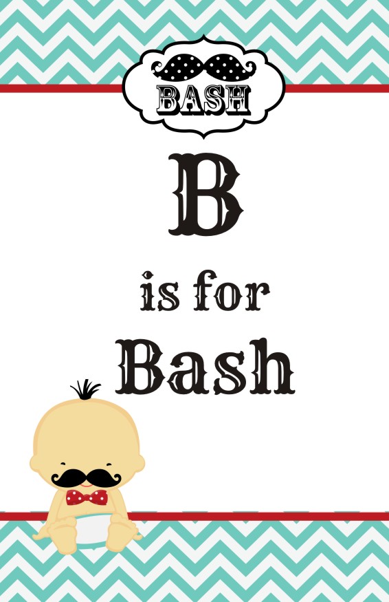  Little Man Mustache - Personalized Baby Shower Nursery Wall Art Caucasian