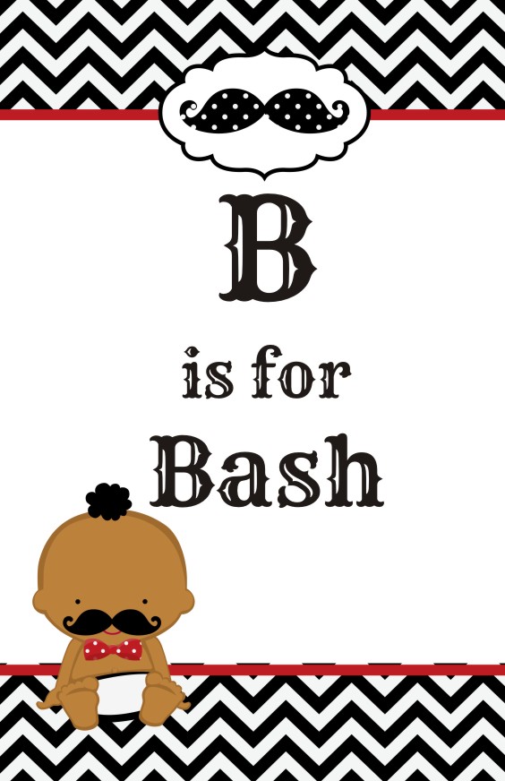  Little Man Mustache Black/Grey - Personalized Baby Shower Nursery Wall Art Caucasian