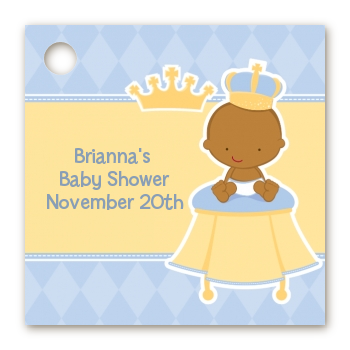 Little Prince African American - Personalized Baby Shower Card Stock Favor Tags