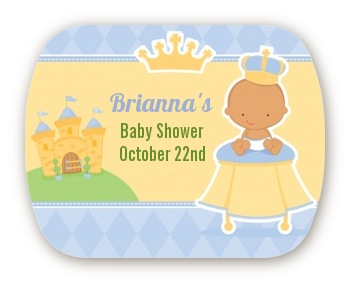 Little Prince Hispanic - Personalized Baby Shower Rounded Corner Stickers