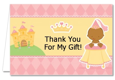 Little Princess African American - Baby Shower Thank You Cards