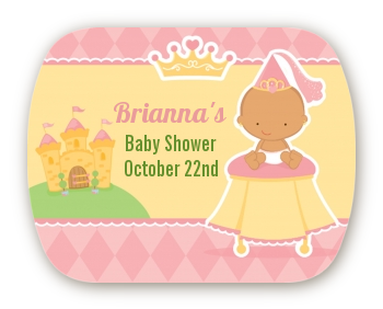 Little Princess Hispanic - Personalized Baby Shower Rounded Corner Stickers