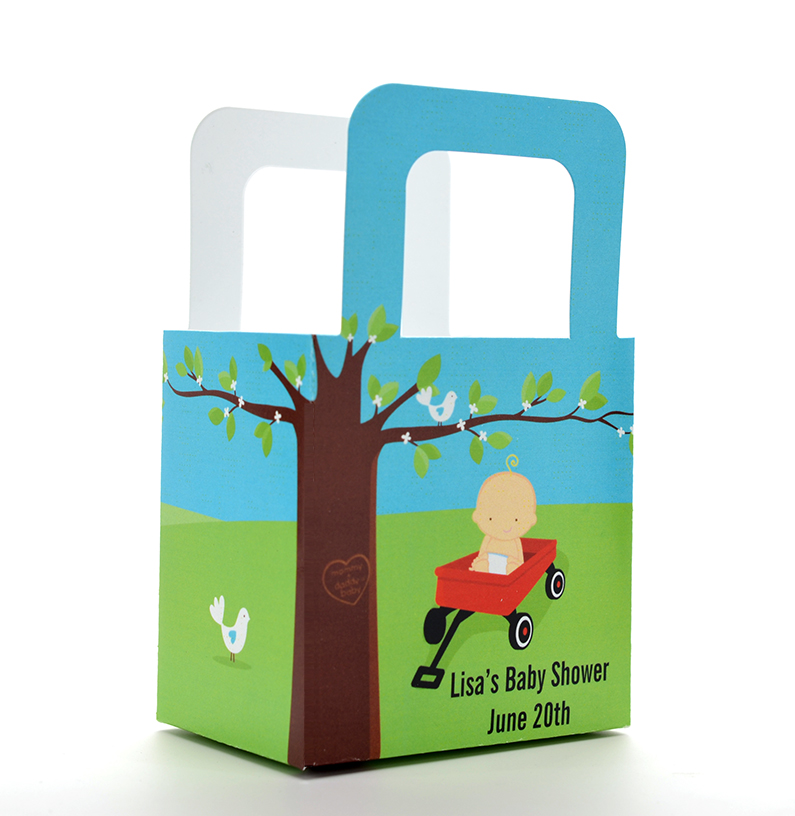  Little Red Wagon - Personalized Baby Shower Favor Boxes 