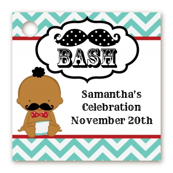  Little Man Mustache - Personalized Baby Shower Card Stock Favor Tags Caucasian