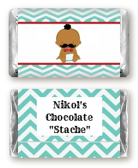  Little Man Mustache - Personalized Baby Shower Mini Candy Bar Wrappers Caucasian