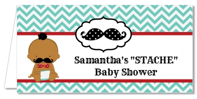  Little Man Mustache - Personalized Baby Shower Place Cards Caucasian