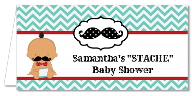  Little Man Mustache - Personalized Baby Shower Place Cards Caucasian