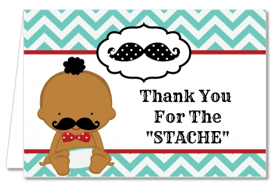  Little Man Mustache - Baby Shower Thank You Cards Caucasian