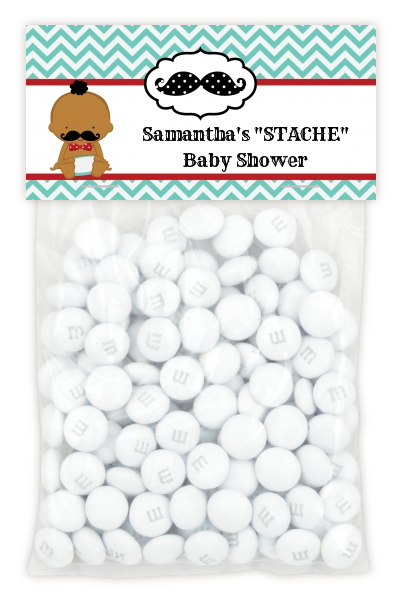  Little Man Mustache - Custom Baby Shower Treat Bag Topper Caucasian