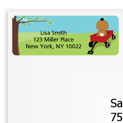  Little Red Wagon - Baby Shower Return Address Labels Asain