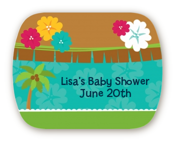 Luau - Personalized Baby Shower Rounded Corner Stickers