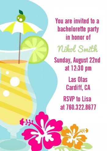 Margarita Drink - Bachelorette Party Invitations