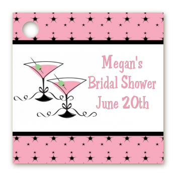 Martini Glasses - Personalized Bridal Shower Card Stock Favor Tags