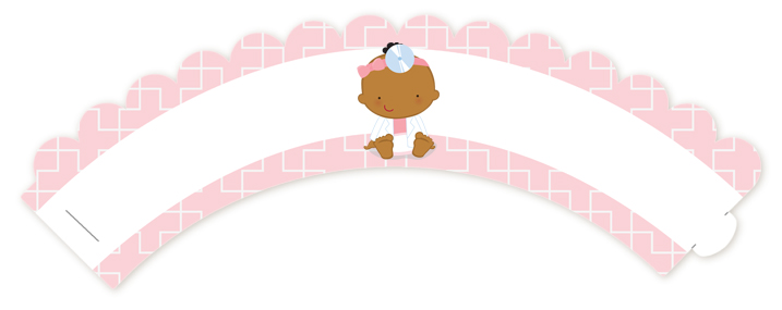 Little Girl Doctor On The Way - Baby Shower Cupcake Wrappers Caucasian