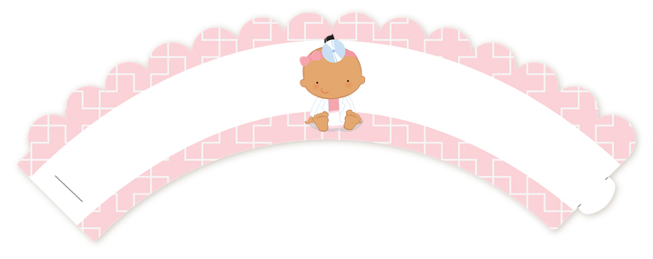 Little Girl Doctor On The Way - Baby Shower Cupcake Wrappers Caucasian