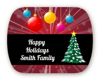 Merry and Bright - Personalized Christmas Rounded Corner Stickers