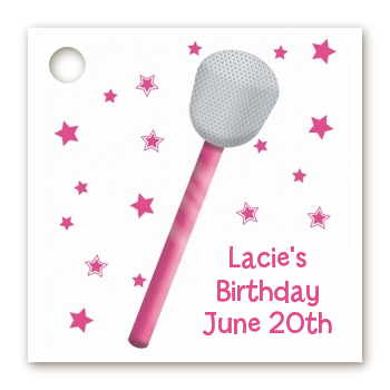 Microphone - Personalized Birthday Party Card Stock Favor Tags