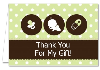 Modern Baby Green Polka Dots - Baby Shower Thank You Cards