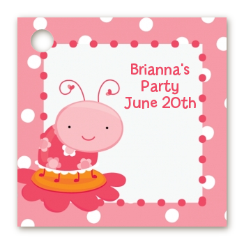 Modern Ladybug Pink - Personalized Birthday Party Card Stock Favor Tags