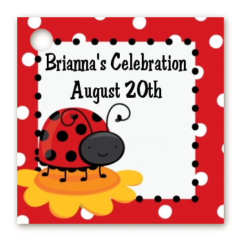 Modern Ladybug Red - Personalized Birthday Party Card Stock Favor Tags