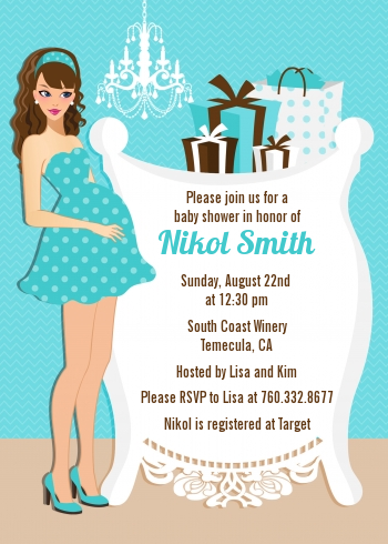  Modern Mommy Crib It's A Boy - Baby Shower Invitations Black Hair