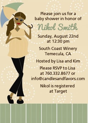 Mod Mom African American - Baby Shower Invitations