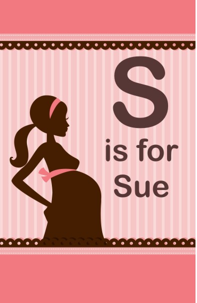 Mommy Silhouette It's a Girl - Personalized Baby Shower Nursery Wall Art
