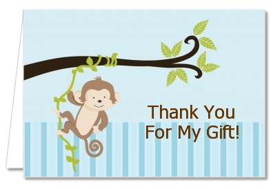 Monkey Boy - Birthday Party Thank You Cards
