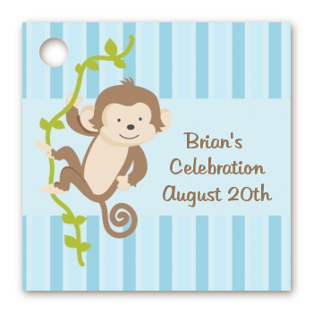 Monkey Boy - Personalized Birthday Party Card Stock Favor Tags