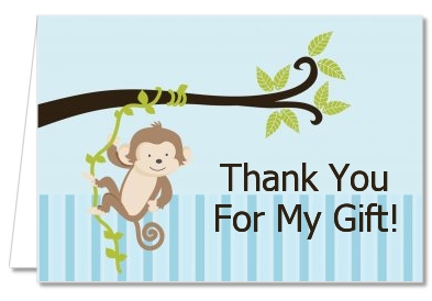 Monkey Boy - Baby Shower Thank You Cards