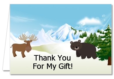 Moose and Bear - Baby Shower Thank You Cards