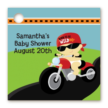Motorcycle Baby - Personalized Baby Shower Card Stock Favor Tags