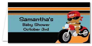  Motorcycle Baby - Personalized Baby Shower Place Cards Caucasian