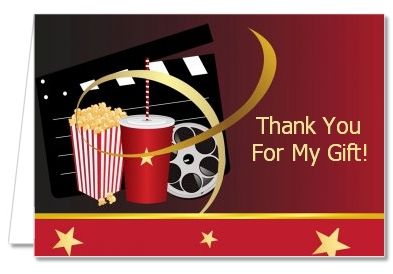 Movie Night - Birthday Party Thank You Cards