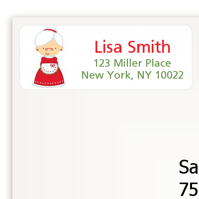 Mrs. Santa - Christmas Return Address Labels