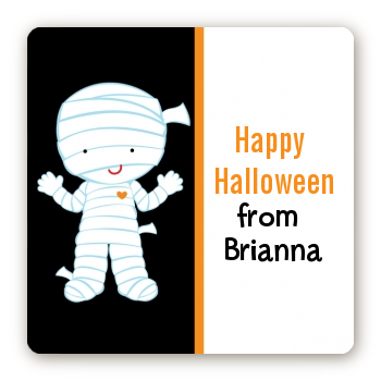 Mummy Costume - Square Personalized Halloween Sticker Labels