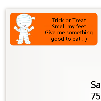 Mummy Costume - Halloween Return Address Labels