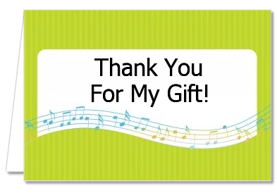 Musical Notes Colorful - Birthday Party Thank You Cards