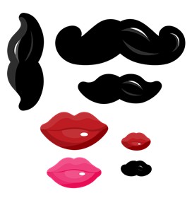 Little Man Mustache - Baby Shower Smooches & Mustaches Shaped Cut-outs