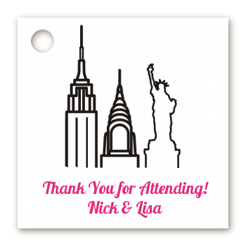 New York Skyline - Personalized Bridal Shower Card Stock Favor Tags