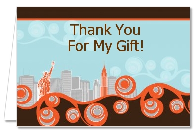 New York Skyline - Bridal Shower Thank You Cards